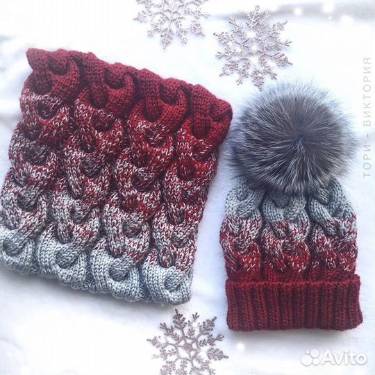 Комплект шапка и шарф женский