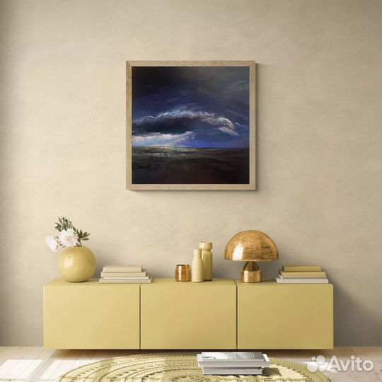 Картина маслом на холсте тучи