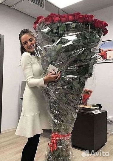 Розы высокие Доставка цветов