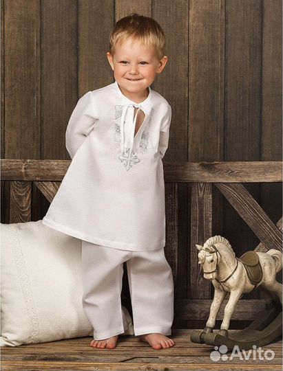 Набор для крещения / крестильная рубашка и штаны