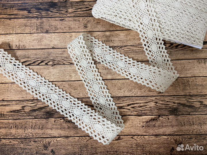 Кружево хлопковое бежевое