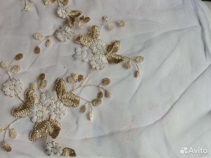 Ткань. Фатин с вышивкой