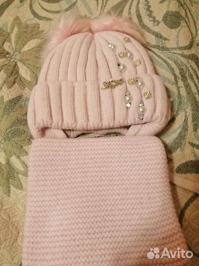 Комплект шапка, снуд для девочки