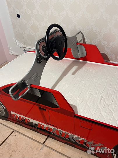 Кровать машинка с матрасом бу