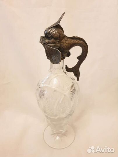 Графин рыба клеймо Фаберже серебро 84 штоф