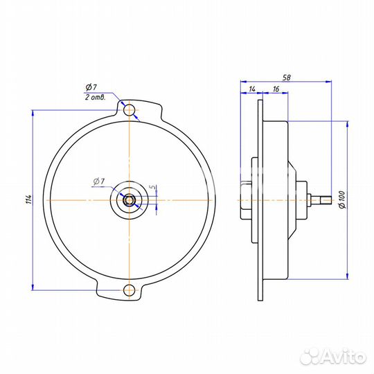 Мотор вентилятора рефрижератора 100w 24V