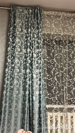 Шторы 2 комплекта (портьера и тюль)