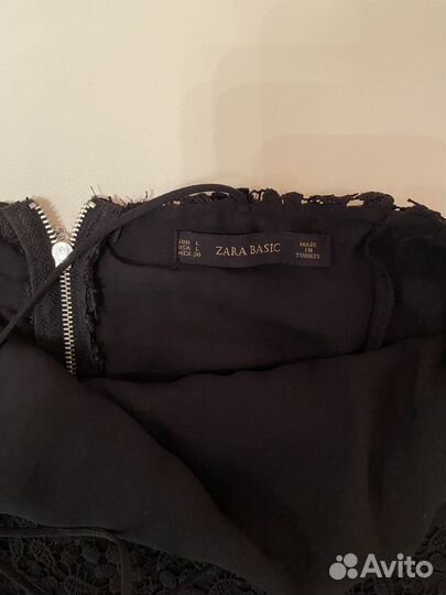 Новое кружевное коктейльное платье zara basic -L