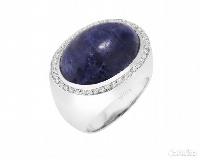 Золотое кольцо с лазуритом и бриллиантами