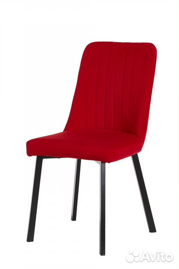 Стул ретро полоска черный/тк. алый Ловели 43