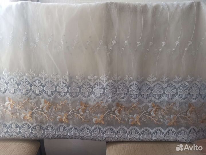 Занавеска органза 5 м/ Отрез ткани новый