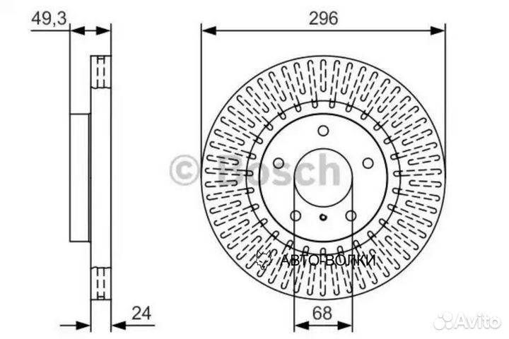Bosch 0986479T44 Тормозной диск