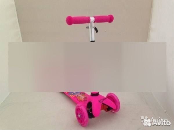 Самокат 3-х колёсный (1 колесо сзади), розовый