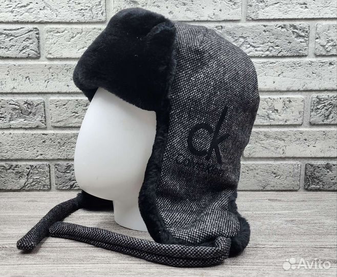 Шапка ушанка Calvin Klein серая