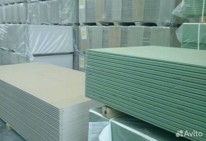 Гипсокартон влагостойкий 12.5 мм