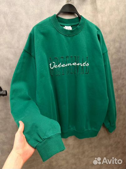 Vetements свитшот зеленый