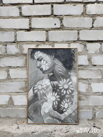 Картина маслом интерьерная девушка