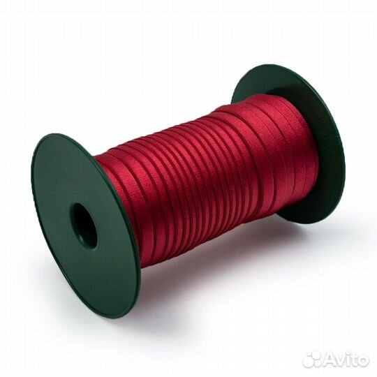 Красный ML177.010 Лента бретельная блестящая 6,95гр/м, эластичность 60%, 10мм*50м (красный), 50 м