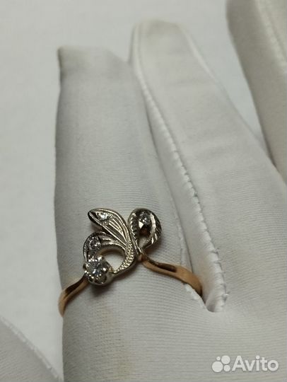 Золотое кольцо с бриллиантом СССР 583 (1381)
