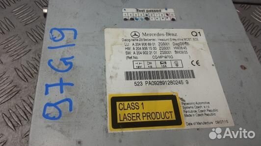 Магнитола mercedes benz C-class W204 (97G19I401)