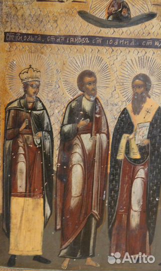 Икона Избранные святые. По серебру. 19 век