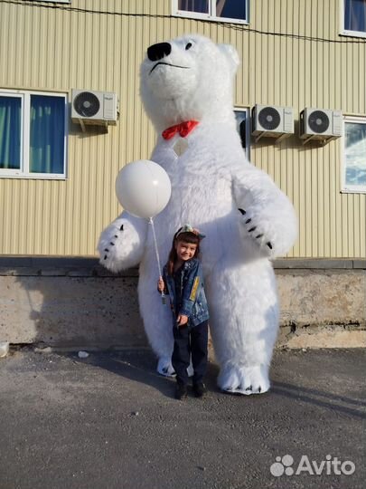 Аренда костюма большого белого Мишки
