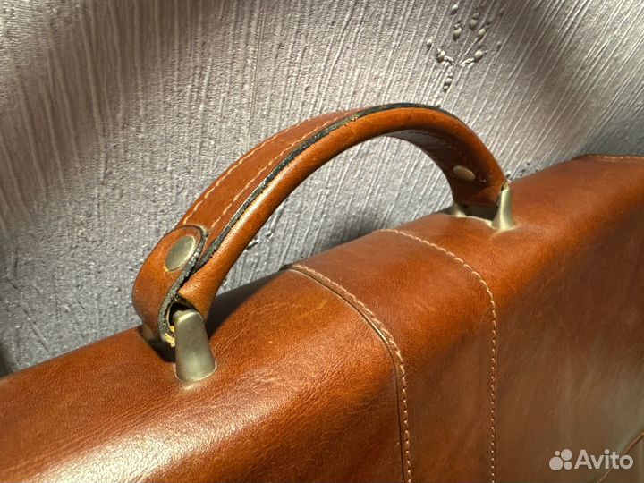 Портфель винтаж натуральная кожа коричневый