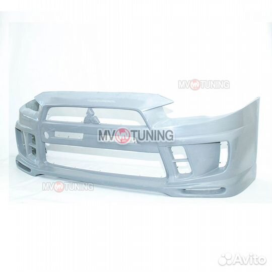 Передний бампер на Mitsubishi Lancer X Extreme
