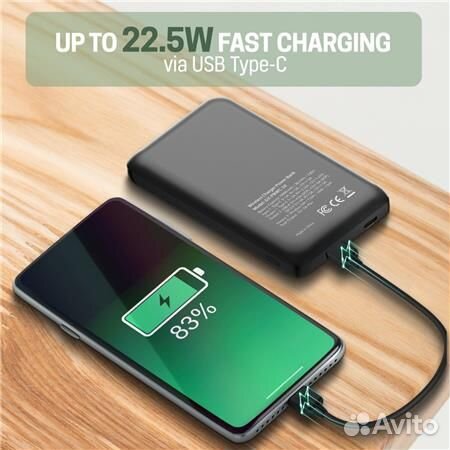 Новый Powerbank беспроводная зарядка 10000mAh