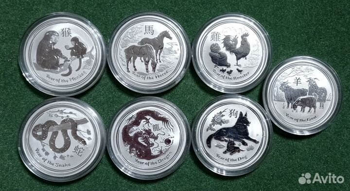 Монеты Австралии Лунный календарь Серебро