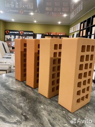 Лицевой кирпич персик бархат Железногорский