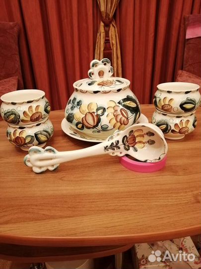 Набор для крюшона фаянс СССР зик