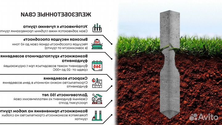 Забивные сваи с установкой под ключ