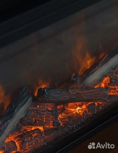 Линейный электрокамин Elekam Irida светлый беж+золотая патина с очагом Pulsar 38