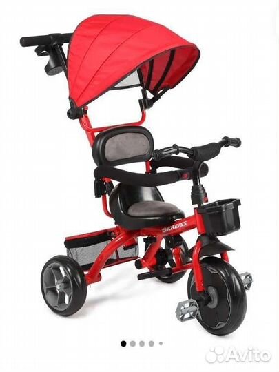 Велосипед трехколесный Kreiss с тентом Красный