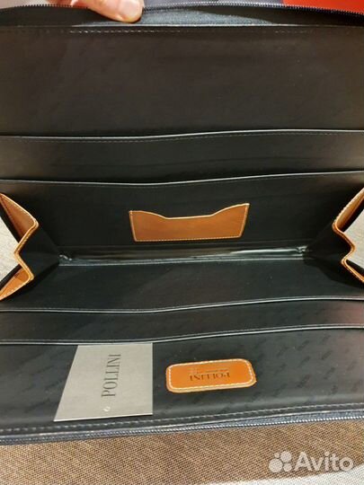 Новый кожанный Мужской портфель Pollini