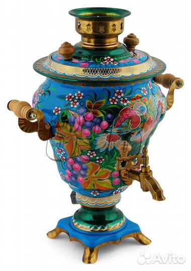 Самовар электрический Попугаи на голубом (22379)