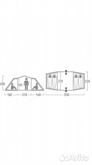 Кемпинговая палатка Outventure Twin Sky 4