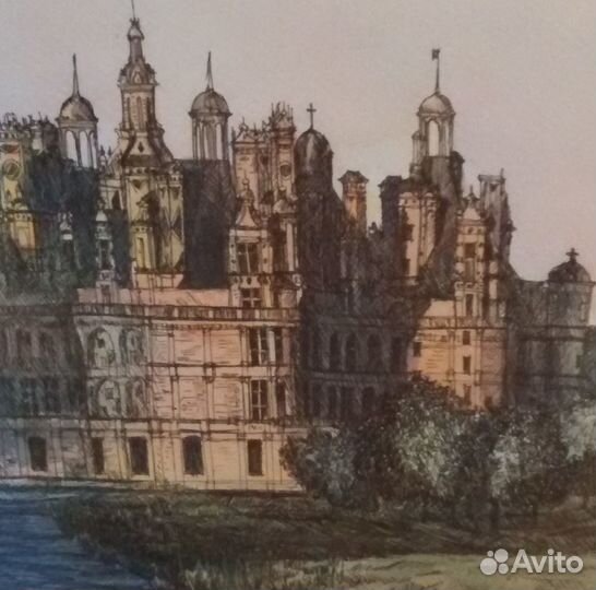 Цветная графика. Замок Шамбор во Франции