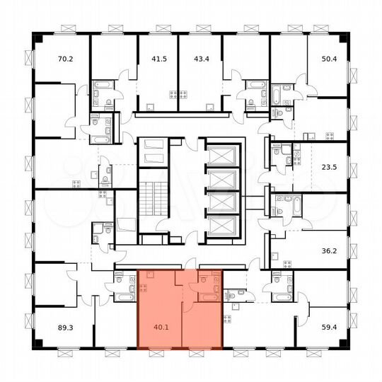 1-к. квартира, 40,1 м², 19/33 эт.
