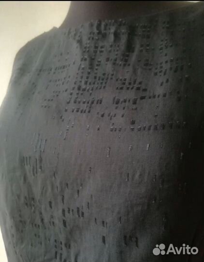 Шелковый топ черный матовый 42