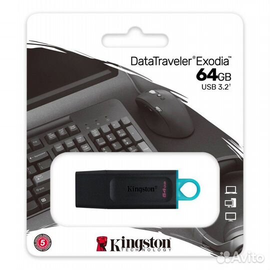 Флешка Kingston 64/128GB USB 3.2 Gen1 Новая