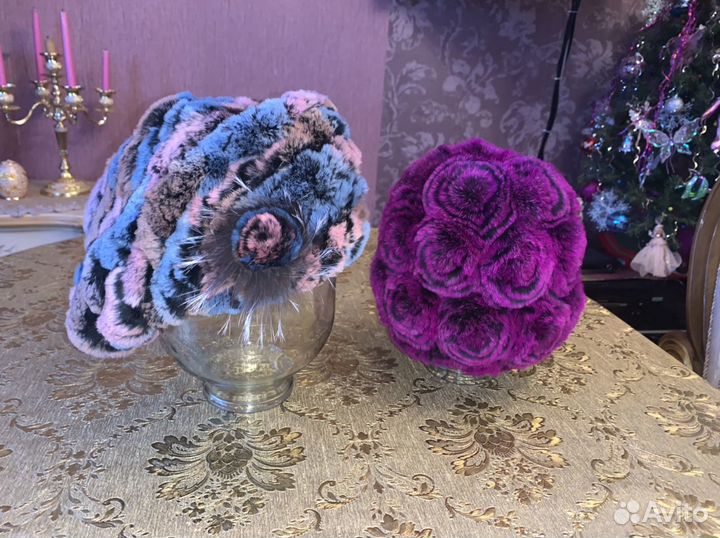 Шапка, берет новый, натуральный мех