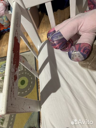 Кровать домик детская двухъярусная белая