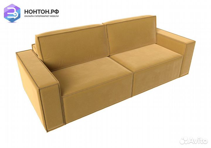 Диван еврокнижка Куба микровельвет жёлтый