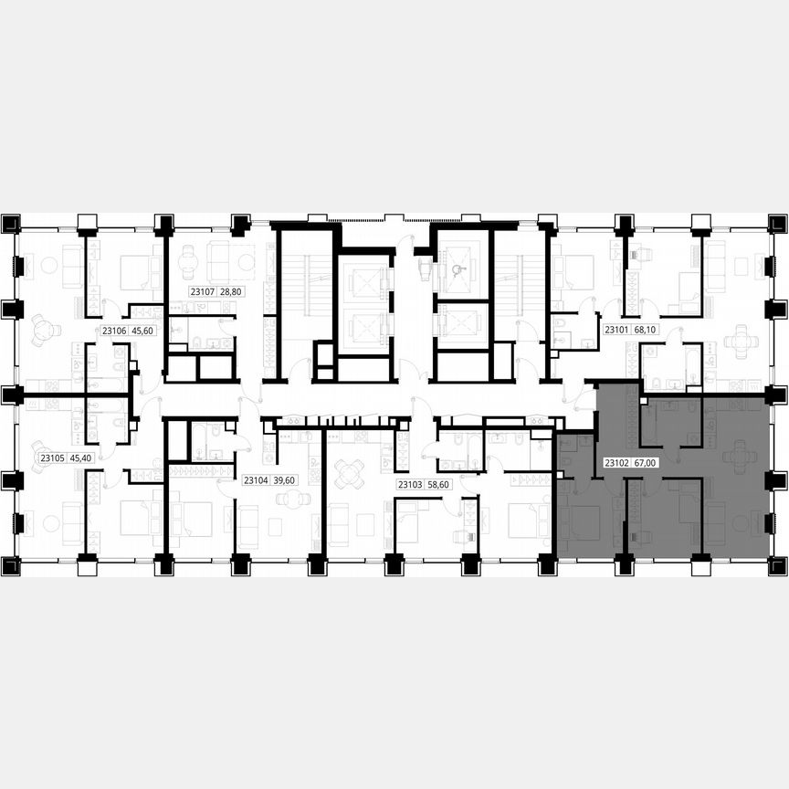 2-к. квартира, 67 м², 31/36 эт.