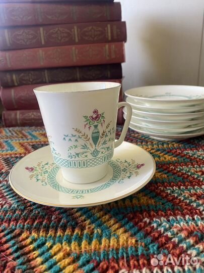 Кофейная пара лфз костяной фарфор, блюдца