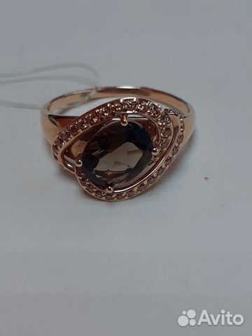 Золотое кольцо с раух- топазом 585 пробы 714826