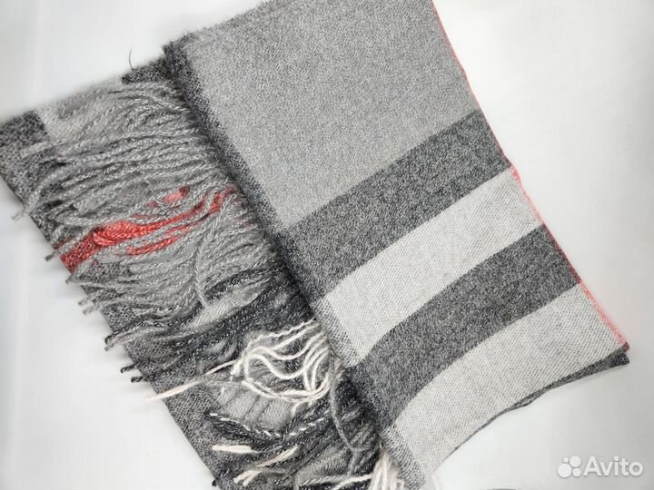 Шарф burberry теплый серый