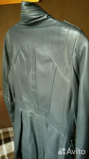 Кожанная куртка серая Турция